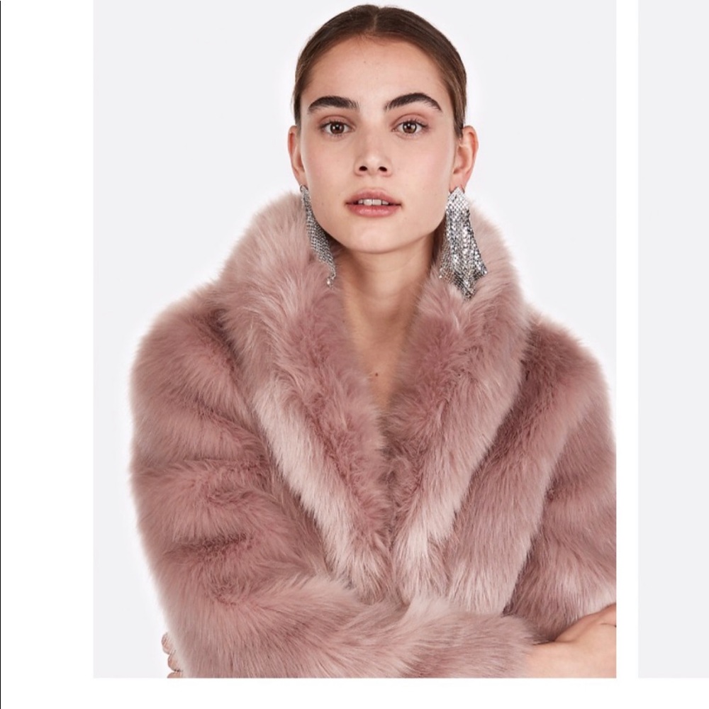 Mauve Luxury Faux Fur Coat - Picture 2 of 3